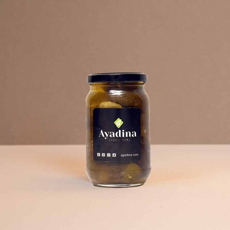 Aubergines marinées Ayadina 280g, spécialité libanaise artisanale pour apéritif oriental