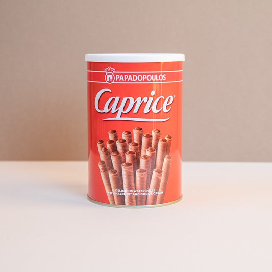 Gaufrettes cigares Caprice 400g fourrées crème noisette et cacao, biscuits grecs