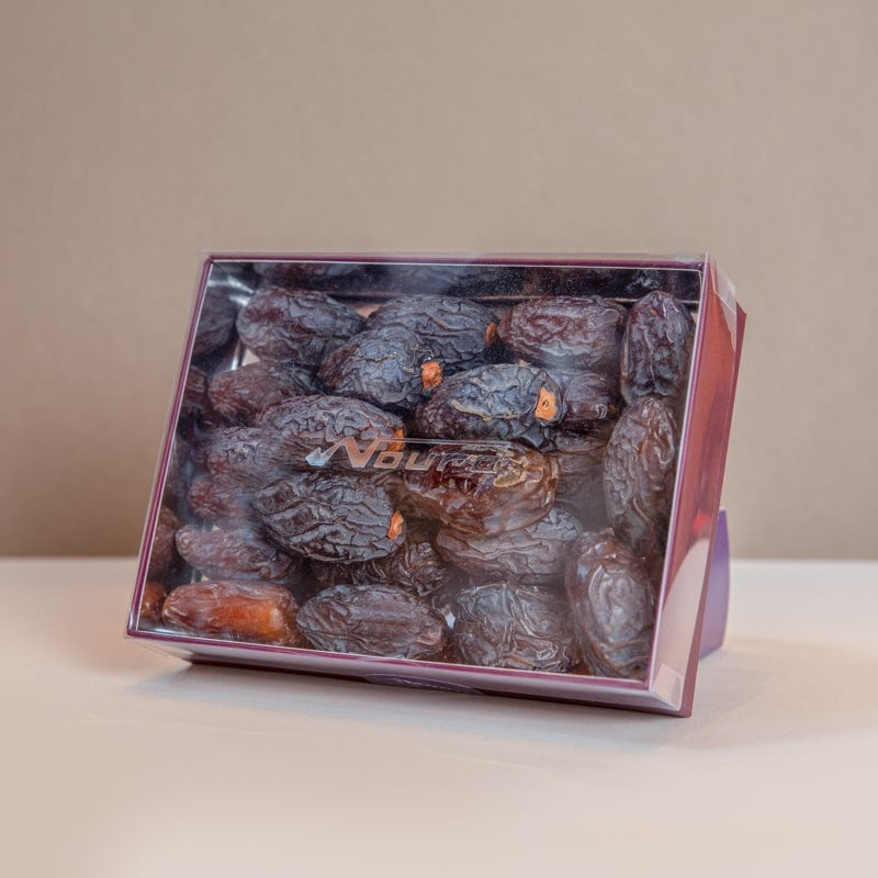 Boîte de dattes Medjoul Noura 500g, charnues et fondantes, épicerie fine libanaise