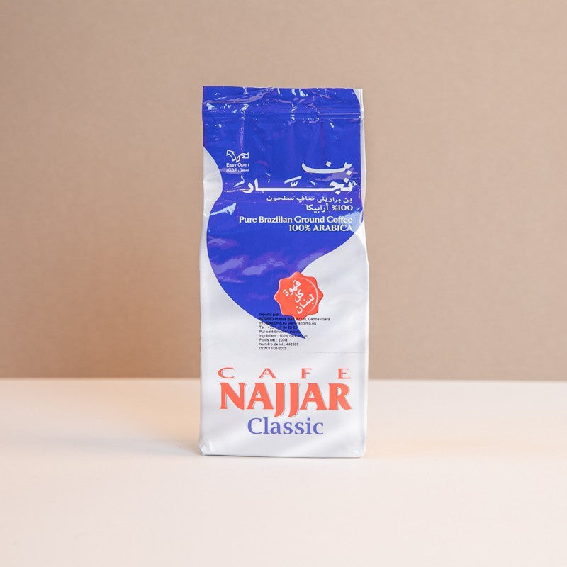 Café moulu Najjar Classique 200g, arabica 100% torréfié, café libanais traditionnel