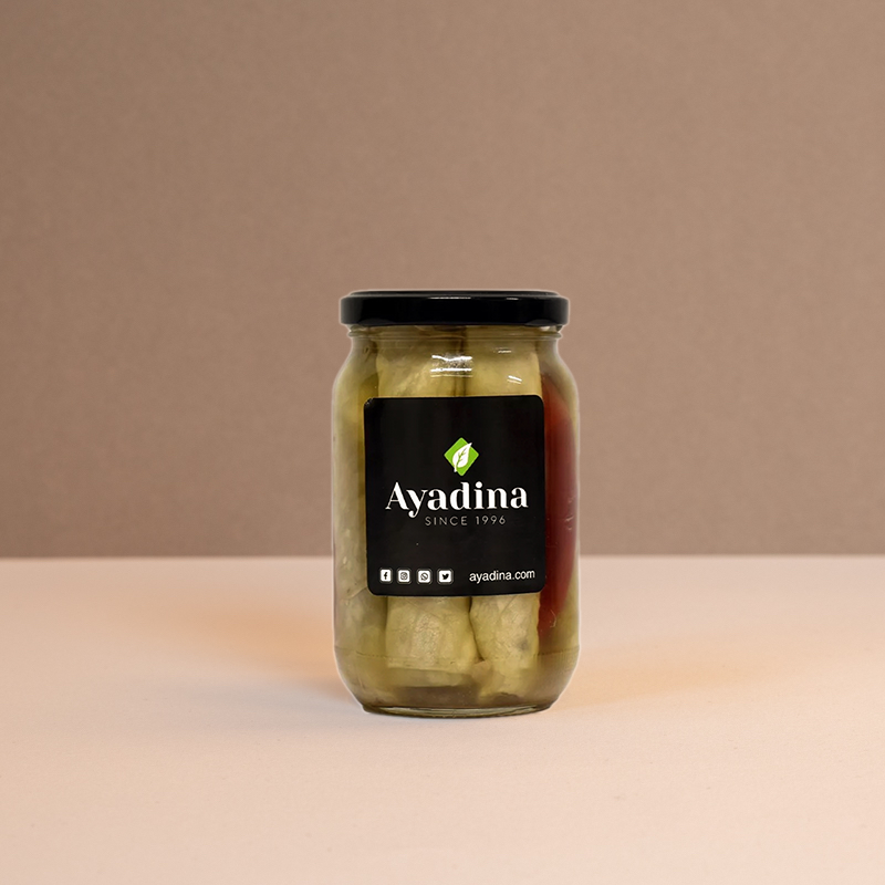 Concombres blancs pimentés Ayadina 340g, bocal libanais pour apéritif et mezzé
