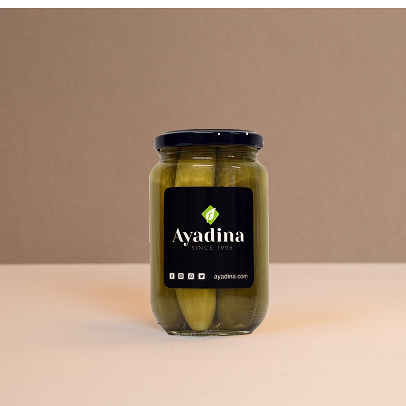 Concombres marinés libanais Ayadina 340g, croquants en saumure pour apéritif oriental