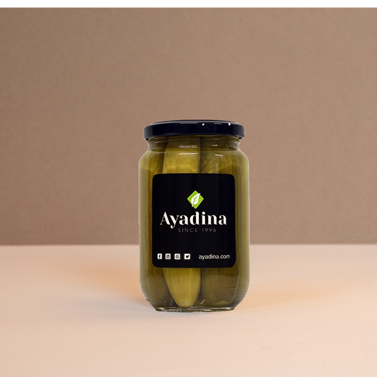 Concombres marinés libanais Ayadina 340g, croquants en saumure pour apéritif oriental