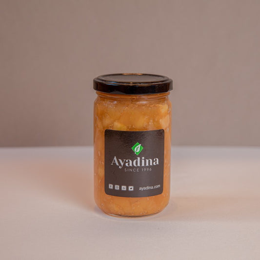 Confiture de pomme allégée Ayadina 340g, artisanale libanaise pour petit-déjeuner sain
