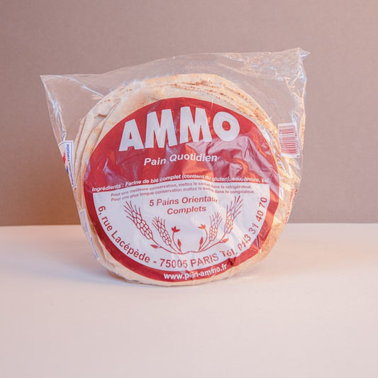 Pain complet libanais Ammo traditionnel 270g, moelleux pour houmous et mezzés