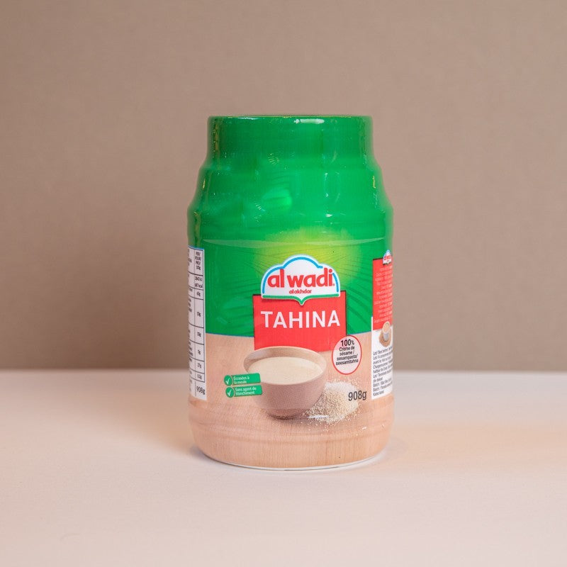 Tahiné Wady format familial 908g, crème de sésame 100% naturelle pour houmous libanais